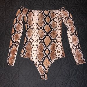 PrettyLittleThing Snake Print Bodysuit